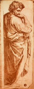 ボローニャの祭壇画の聖パウロのための研究。ラファエル、ギャラリーデルアカデミア、ヴェネツィアによる描画 作： Raffaello Sanzio Raphael